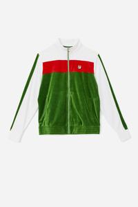 Fila Brice Velour Fleece Jakker Herre Hvide Rød | 650-YENAOZ