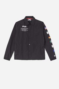 Fila Caquga Casual Jakker Herre Sort Hvide | 579-XUCBPK