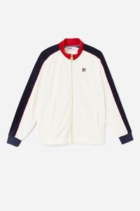 Fila Cima Velour Fleece Jakker Herre Rød Mørkeblå | 658-GTWIYR