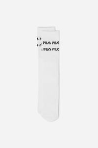 Fila Double Line Logo Knee High Sokker Dame Hvide | 048-GVHFZW