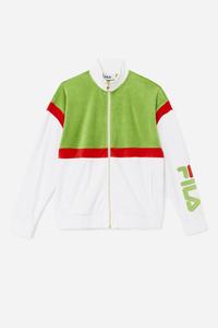 Fila Mansur Velour Fleece Jakker Herre Hvide Grøn Rød | 159-JPHLRZ