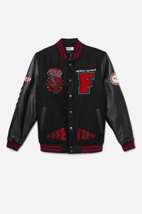 Fila Raddix Varsity Jakke Dame Sort Rød Grøn | 402-QKEDXO