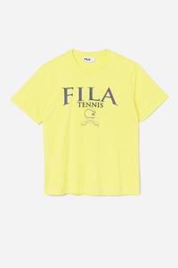 Fila Saran Tee T Shirts Herre Gul Mørkeblå | 560-BLIPSQ