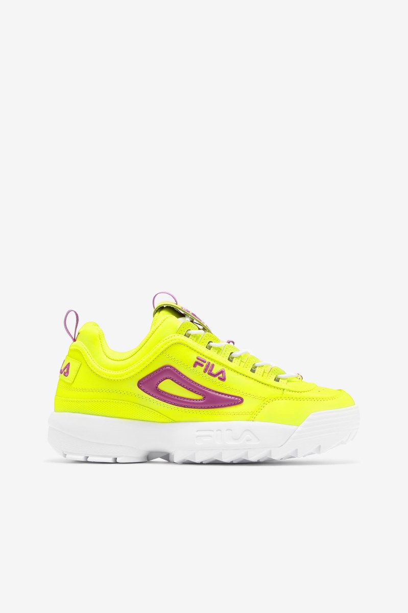 uudgrundelig taske mode Fila Sneakers Danmark - Disruptor 2 Premium Dame Gul Lilla Blomster Hvide